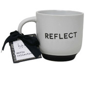 Wholesale - Matte Mug wDebossed "Reflect" on Outside wContrast Foot Nicole Miller C/P 36, UPC: 195010112758
